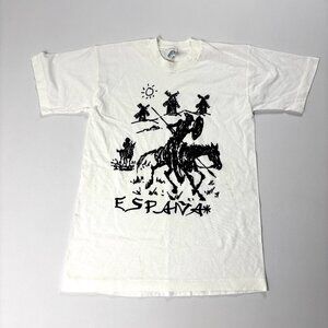 Vintage Screen Stars Espana T Shirt White Sz S/M Rare Single Stitch Spain